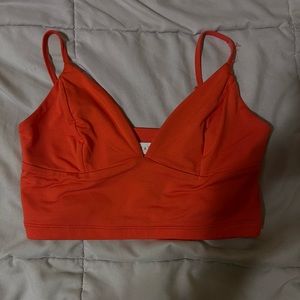 Kookai orange corset style crop top